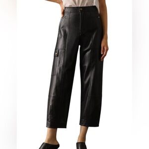 By Anthropologie Faux Leather Utility Cargo Pants Women’s Size 10